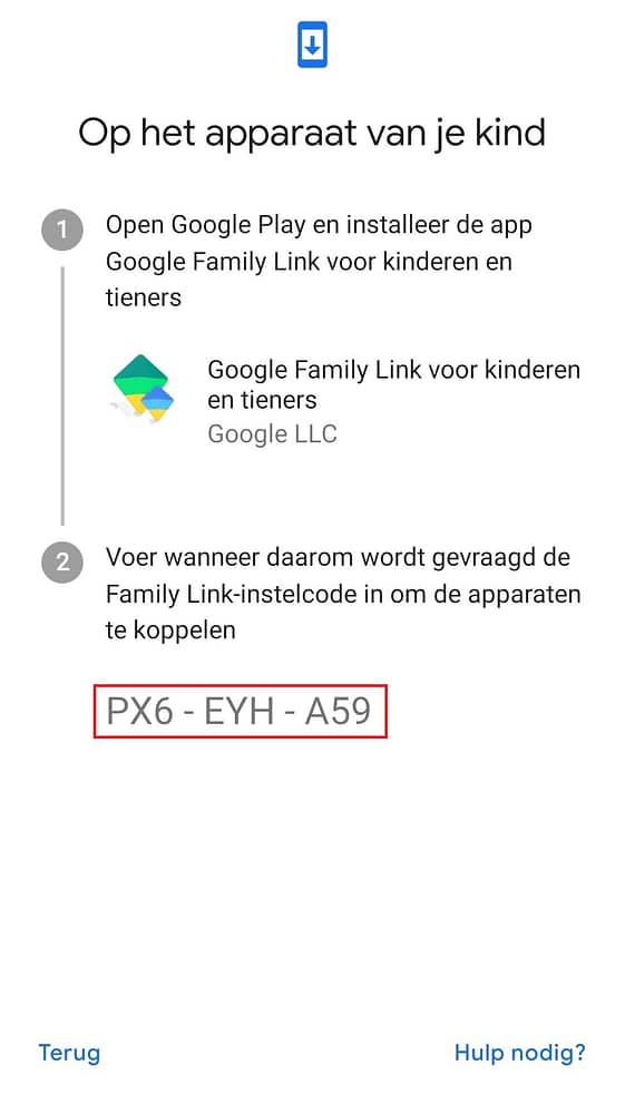 Google Family Link Parent Code