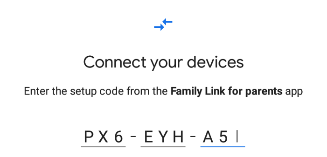 Google Family Link Input Parent Code