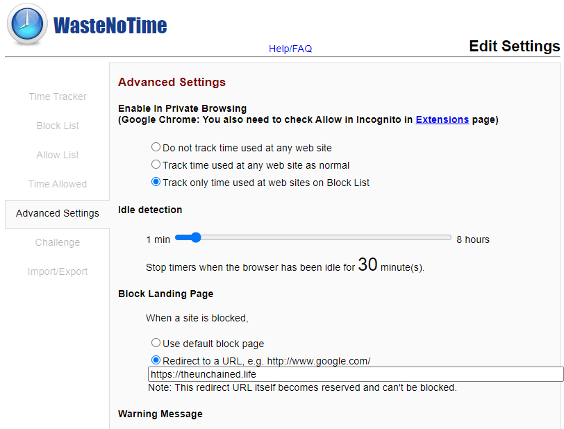 WasteNoTime Advanced Redirect